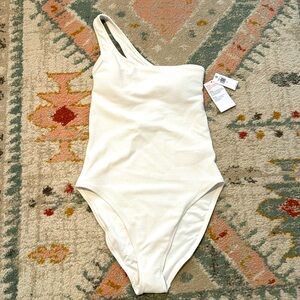 Old Navy one-shoulder one piece white swimsuit